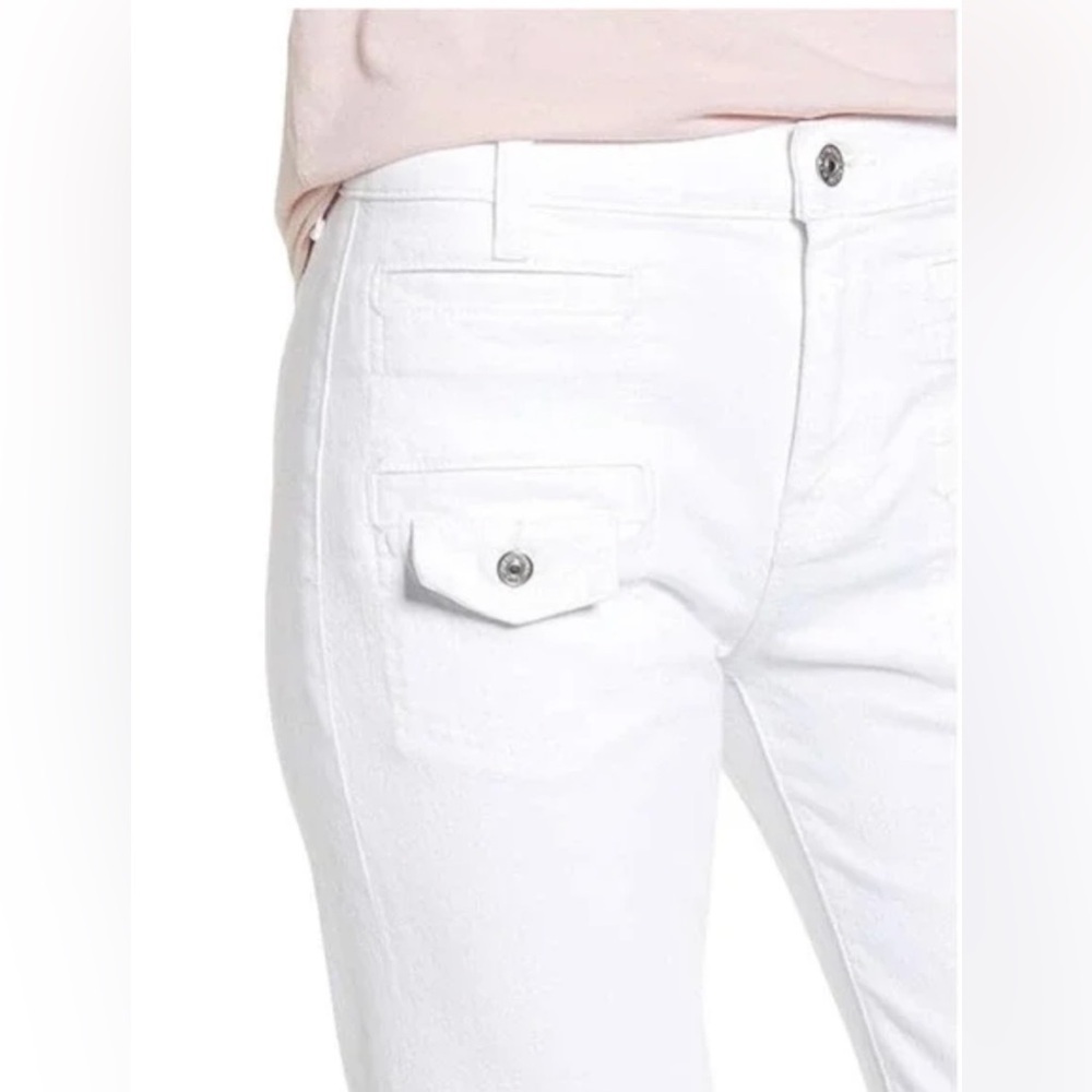7 For All Mankind Georgia High rise Flare White Jeans-SZ 23-EUC - Picture 4 of 15
